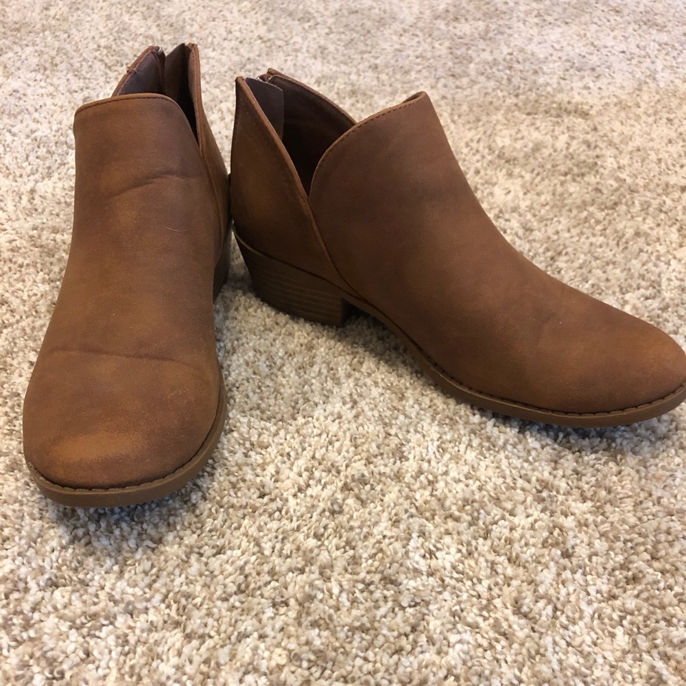 Brown ankle booties